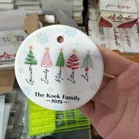 Pendentif en céramique Taille d'impression par sublimation Ornements de Noël en céramique personnalisables pour décorations de Noël