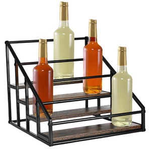 Porte-bouteilles moderne avec structure métallique, support de rangement et d'exposition pour bouteilles de vin sur pied - Product Image 1