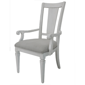 Juego de 2 sillones DB Katia de lino gris claro y acabado blanco desgastado para sala de estar - Product Image 1