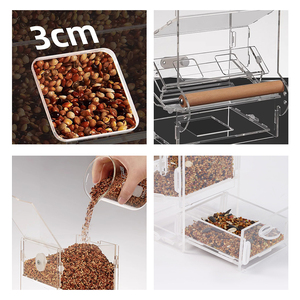 Asılı plastik hiçbir karışıklık kuş besleyici otomatik papağan besleyici için küçük orta Lovebird Parakeets kanarya - Product Image 4