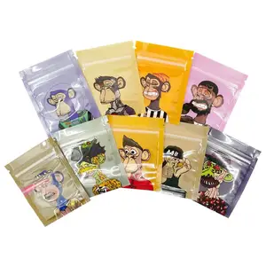 Resealable Zip Lock Plastic Small Packaging Bag Smell Proof Mini Flat Custom Mylar Bags 1G For Gummy