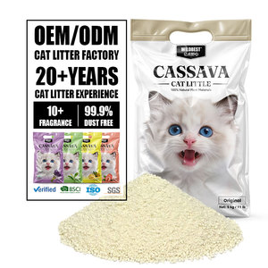 Litière pour chat de manioc avec déodorant Ingrédients naturels Litière pour chat de maïs et de manioc naturelle de haute qualité à agglomération rapide - Product Image 1
