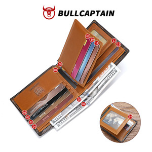 For Vintage Short Mens RFID Blocking Bifold Wallet Soft Genuine Leather Credit Card Flip up ID Coin <b>Purse</b> - Product Image 4