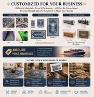 Alfombra Antideslizante Vintage para Sala de Estar, Lavable, Azul, Estilo Bohemio, Resistente a las Manchas, Alfombra de Estilo Persa Tradicional