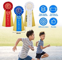 Cinta de satén OKAY de una sola cara para premios, roseta multicolor, ecológica, 100% poliéster, lavable, para eventos deportivos de competición