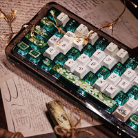 Ode to Spring Theme Keycaps PBT PC Transparent Dye-Sub Keycaps Cherry Profile for Mx Switch 61/64/104/108 Mechanical Keyboard
