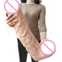 FAAK 55cm*13cm Juguete Sexual en Oferta, Juguetes Sexuales, Pene de Plástico Negro, Pene Grande y Grueso, Dildo Enorme Gigante para Mujeres