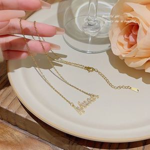 Tarnish Free Gold Plated No Fade Clavicle <b>Chain</b> Necklace for Women Irregular Geometric Zircon Geometric Stainless Steel Necklace - Product Image 4