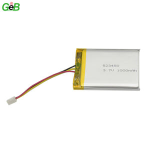 Smallest LiPo cell 523450 <span class=keywords><strong>3</strong></span>,7 V 1000 mAh rechargeable lithium-polymer battery - Product Image 1