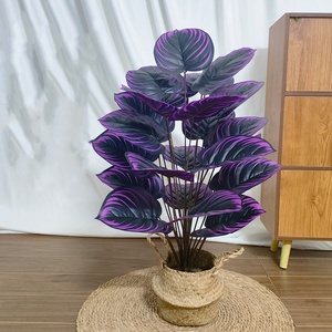 Yopin-5131 vendita calda artificiale <span class=keywords><strong>viola</strong></span> nero <span class=keywords><strong>viola</strong></span> fiori di piante in vaso come festa festa albero Bonsai di natale di Halloween - Product Image 1