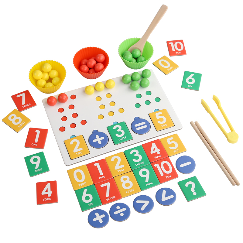 Toddlers' Bead Learning Math Toys Color Cognition Math Arithmetic Matching Early Education Montessori Toys