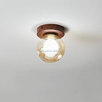 Plafonnier LED moderne et minimaliste avec abat-jour sphérique en verre, télécommande, base en fer, AC 3 CCT pour couloir et entrée
