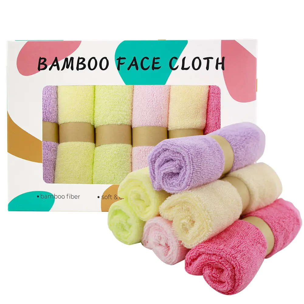 Groothandel Biologisch Zacht Gezicht Handdoeken Eco-Vriendelijke Bamboe Biologisch Bamboevezel Washandjes Baby Bamboe Handdoek