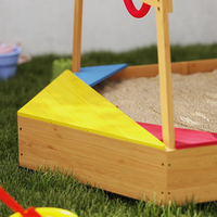 Bac à sable interactif en bois naturel pour enfants avec auvent pour jouer en plein air dans les bâtiments de jardin
