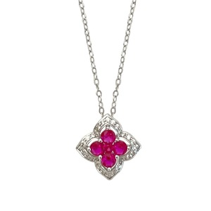 Collier Pétale Trèfle à Quatre Feuilles Scintillant en Zircon Rubis Rouge, Chaîne de Clavicule en Acier Inoxydable Plaqué Or Véritable 18K, Anti-ternissement - Product Image 6