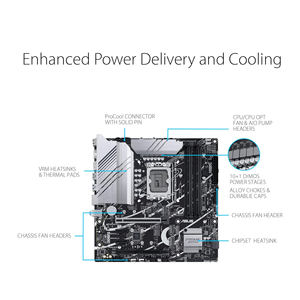 Prime Z790M-Plus <span class=keywords><strong>D4</strong></span> LGA 1700(Intel 14e, 12e et 13e génération) carte mère microATX (PCIe 5.0, 3xM.2 Slots,10 + 1 DrMOS,DDR4,1Gb LAN, - Product Image 2
