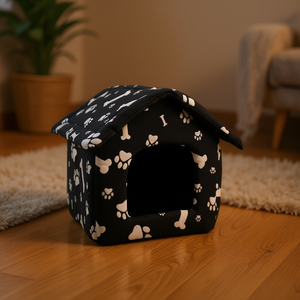 Cuccia per Animali Yommy S 42x40x37cm in Tessuto Morbido per Cani e Gatti con Design a Impronta di Zampa - Product Image 3