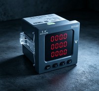EASTSONG ES72-U3 Medidor de Panel Digital de 72x72mm, Medidor de Potencia de Tres Fases CA, RS485 Modbus RTU, Clase de Precisión 0.5, IP65, Pantalla LED