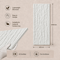 Panel Dinding 3D Anti Air MORLENX Putih PU Faux Stone Tekstur Tebing Vertikal untuk Proyek Eksterior Villa & Proyek Hospitality