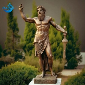 Reproducción de <span class=keywords><strong>Escultura</strong></span> <span class=keywords><strong>Griega</strong></span> de Fábrica, <span class=keywords><strong>Escultura</strong></span> Metálica Artesanal, Estatua de Bronce de <span class=keywords><strong>Zeus</strong></span> o Poseidón - Product Image 1
