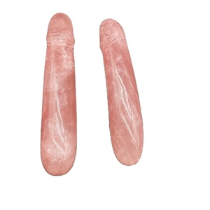 Massaggio genitale a forma speciale di cristallo di quarzo rosa naturale - Product Image 1
