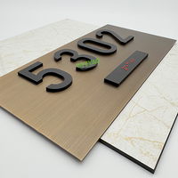 Plaque de porte murale en acier inoxydable YIYAO avec numéro de chambre pour hôtel et bureau