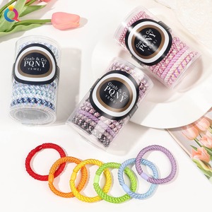 Qiyue เชือกมัดผมทรงกระป๋อง (15ชิ้น) ยางยืดง่ายแบบไล่ระดับสีเชือกผมหางม้าสูงแบบผูกครึ่ง - Product Image 1