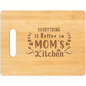 Planche à découper en bois rectangulaire, couleur bois naturel, gravée au laser, cadeau pour la cuisine de maman, pour usage domestique - Product Image 5