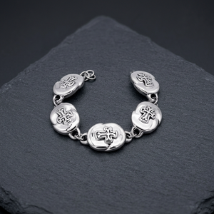 สร้อยข้อมือเหรียญกางเขนศาสนา-เงินแท้ 925 - Product Image 3