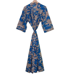 Robe Kimono Orange Faite Main pour Femme 100% Coton Indien – Tenue de Plage et de Détente pour Printemps/Été, Peignoir de Nuit et Robe de Plage - Product Image 6