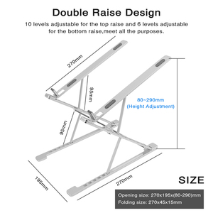 Soporte para Portátil de Aluminio X8 6+9 (15) con Ajuste de Altura y Ángulo para Trabajar de Pie - Product Image 5