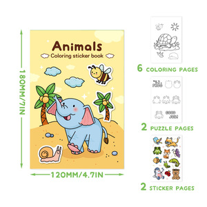Livre de coloriage et de <span class=keywords><strong>dessin</strong></span> sur papier <span class=keywords><strong>à</strong></span> 6 pages sur le thème de l'espace, des licornes et des animaux, avec jeu de 2 autocollants, pour les enfants de 3 <span class=keywords><strong>à</strong></span> 6 ans - Product Image 4