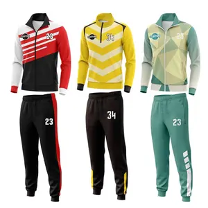Baju Olahraga Sepak Bola Poliester Kustom Grosir Desain Baju Olahraga Anda Sendiri Pakaian Olahraga Gym Musim Dingin Baju Olahraga Sepak Bola untuk Pria Jogging