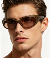 Lunettes de soleil enveloppantes sportives pour le cyclisme, design épuré, luxe, mode, rétro, vintage, lunettes de créateur Pro Elite