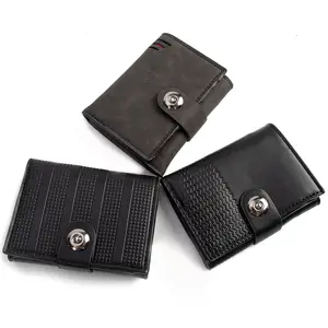 Nuovo Design sottile RFID blocco portafoglio in pelle Bifold per gli uomini con motivo filo elegante e bottoni decorativi