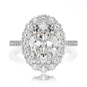Luxus schmuck 5,6 ct Oval 8*12mm Taube Ei Rediance High Carbon Diamond 925 Silber Ring Classic Fashion Ring für Frauen Geschenk