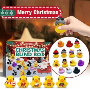 YSJ TOYS Canard en caoutchouc de Noël Frozen, boîte mystère, calendrier de l'avent, canard jaune en plastique, échelle 1/12, ensemble cadeau de compte à rebours, jouets animaux - Product Image 6