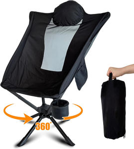 كرسي دوار دوار خفيف الوزن مرتفع الظهر للمخيم-كرسي حديث قابل للطي سريع الإعداد وصيد الأسماك في الحديقة - Product Image 1