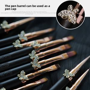 Ensemble de pinceaux pour nail art ROYO avec pinceaux liner, stylo liner gel et crayon liner - Manche en bois, poils en nylon, outils professionnels et DIY - Product Image 4