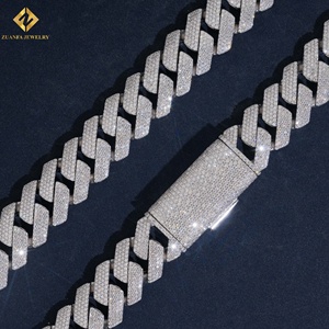 Elegant Daily 925 Sterling Silver Micro Set Moissanite Cuban Link Necklace VVS Moissanite Silver Fine Jewelry Gift Wholesale - Product Image 3