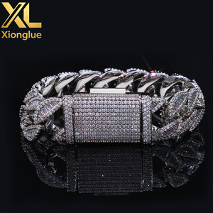 Hip Hop Iced Diamond Chunky Bracelet 18K Gold Plated Cuban Chain Women&<b>Men</b> Iced Out Bracelet - Product Image 4