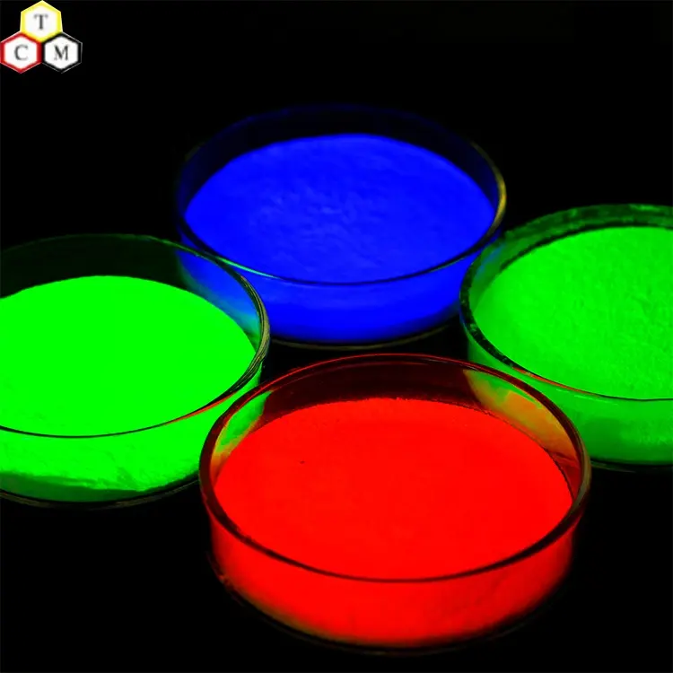 Vert jaune bleu rouge PE UV 365nm pigments invisible sécurité Uv poudre de pigment fluorescent