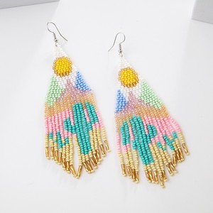 <strong>Hawaiian</strong> Multi Color <strong>Seed</strong> Bead Tassel Dangle Earrings <strong>Jewelry</strong> For Women Girls - Product Image 3
