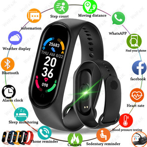 Fabriek Prijs M6 Smart Horloge Fitness Tracker Armband Hartslag Bloed Zuurstof Monitor Sport M4 M5 M6 <span class=keywords><strong>Mi</strong></span> Band Smartwatch - Product Image 4