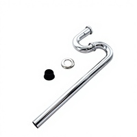 Kit de vidange de siphon en acier inoxydable chromé moderne de type P, anti-corrosion, avec filtre à déchets pour lavabo et robinet d'arrêt pour évacuation d'évier