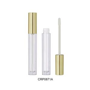 Tubes de brillant à lèvres en gros 5ml, tubes ronds personnalisables avec logo, flacons souples dorés pour rouge à lèvres, tubes transparents pour brillant à lèvres - Product Image 1
