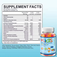 Complément alimentaire multivitaminé pour enfants en gommes à mâcher avec vitamines A, D, E, B6, marque privée