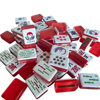 Jeu de Mahjong Américain en Acrylique Rouge Thème Gothique Sombre 160 Pièces Tuiles Joker Jeu de Société Vente en Gros