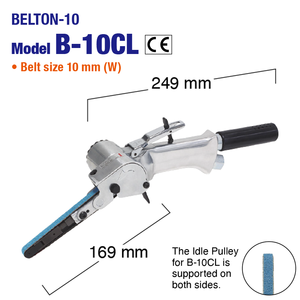 Ponceuse à bande pneumatique Nitto Kohki, polisseuse pneumatique, machine de finition pour le travail du bois et du métal, outil de traitement des surfaces - Product Image 2