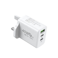 Adaptateur de charge de type C pour USB-C intelligent 40W Super Fast Dual PD Mobile Phone Charger Portable Travel Wall Adapter Camera Power Supply